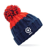 Winchester Running Club Unisex Bobble Beanie, Blue/Orange